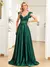 Luxo verde escuro sereia cetim vestido de noite 2025 feminino sem mangas com dec - comprar online