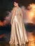 Imagem do Plus size luxo ouro cetim com decote em v vestido de noite feminino lantejoulas