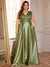 Plus size luxo ouro cetim com decote em v vestido de noite feminino lantejoulas - loja online
