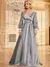 Luxo azul com decote em v lantejoulas vestido de noite 2025 elegante feminino - comprar online