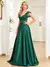 Luxo verde escuro sereia cetim vestido de noite 2025 feminino sem mangas com dec - comprar online