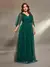 Vestido de festa plus size decote em v cruz peito pregas irregular manga longa rede de fil na internet