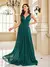 Mulheres de luxo com decote em v sem mangas verde formal vestido de noite lantej na internet