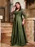 Vestido de festa plus size com decote em v renda bordado mosaico pano de cetim dobrada à na internet