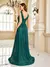Mulheres de luxo com decote em v sem mangas verde formal vestido de noite lantej - comprar online