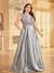 Plus size luxo ouro cetim com decote em v vestido de noite feminino lantejoulas na internet