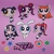 Adesivos fanmade NewJeans x Powerpuff Girls (fundo holográfico)