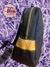Mochila pequeña de mezclilla con bordado vertical amarillo - comprar en línea