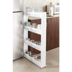 Carrito Despensero Organizador Estantería Costado Heladera Con Ruedas 4 Estantes - comprar online