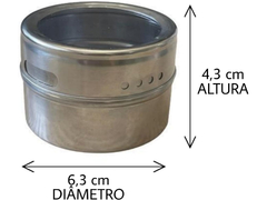 Especieros Condimenteros Imantados X6 Magnéticos Color Plateado - comprar online