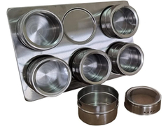 Especieros Condimenteros Imantados X6 Magnéticos Color Plateado - Tu_tienda_onlineya