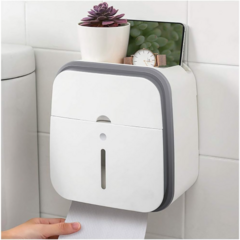 Soporte de papel higiénico de doble capa, resistente al agua, sin perforación - Tu_tienda_onlineya