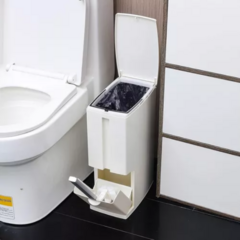 Cesto de basura con escobilla de inodoro y porta escobilla - tienda online