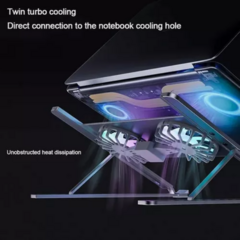 Soporte Plegable para Notebook Aluminio Con Cooler - Tu_tienda_onlineya