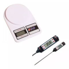 Imagen de Tremendo Combo Balanza De Cocina 7-10KG + Termometro Digital Comida