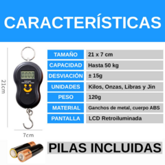 Imagen de Balanza De Mano Portátil Digital Colgante 50 kg Pesca Valijas