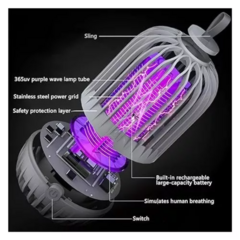 Mata Mosquitos Lámpara Led Moscas Insectos Recargable Usb Uv - Tu_tienda_onlineya