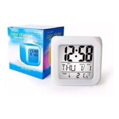 Reloj Despertador Alarma Temperatura Y 7 Luces De Colores - comprar online