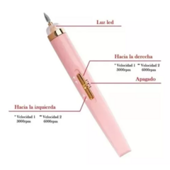 Pulidor Torno Esmeril De Uñas Recargable Usb Portatil Fresas