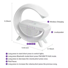 Lámpara Mesa Parlante Bluetooh Cargador Inalámbrico Luz Rgb - Tu_tienda_onlineya