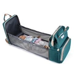 Mochila Maternal Bolso Cuna Bebe Cambiador Plegable Usb Con Red Mosquitero - Tu_tienda_onlineya