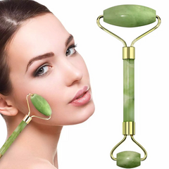 Masajeador Doble Rodillos Piedra Jade Facial Corporal - comprar online