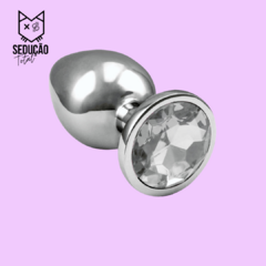 PLUG ANAL DE AÇO INOXIDÁVEL CÔNICO COM CRISTAL ARREDONDADO