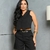 CONJUNTO FEMENINO COLETE SOCIAL E SHORT ALFAIATARIA COM BOLSO - comprar online
