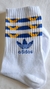 Media 3/4 Adidas rayas azules con ondas amarillas