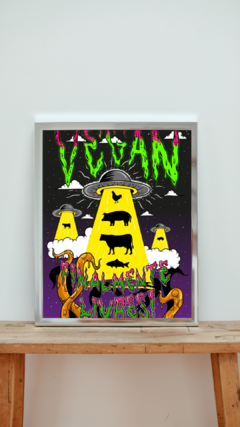 Poster Print A3 Ratones Art OVNI Vegan - comprar online