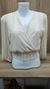 Cropped de tule acetinado com fios dourado