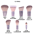 Kit de Pincéis Holographic Ruby Rose - 12 itens - Remake Cosmeticos