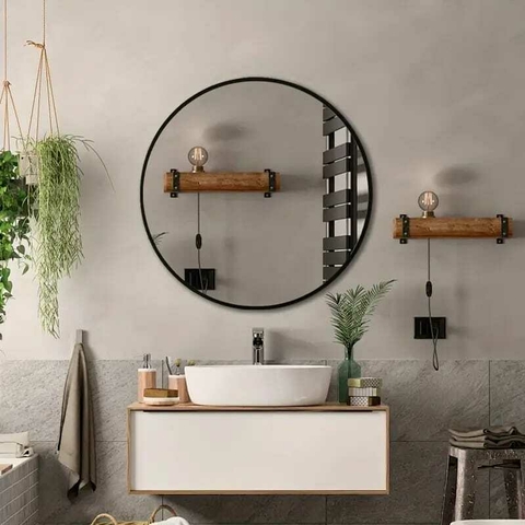 espejo con borde negro 70x70cm