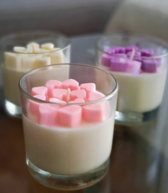 Velas de cera de soja: Pequeñas con corazones