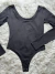 Body Manga Longa Nina Preto - comprar online