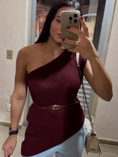 Blusa tricô assimétrica - comprar online