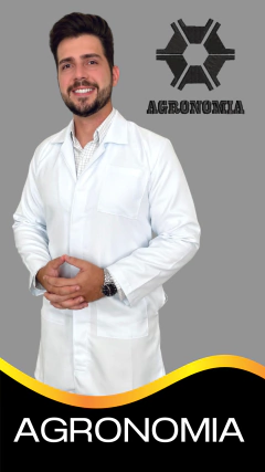 Imagem do Jaleco Masculino Bordado Agronomia - Microfibra Gabardine