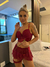 Conjunto saia vermelho P/M