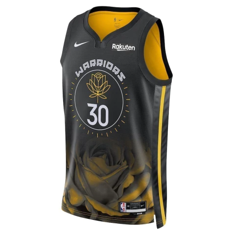 Regata Unissex Nike Black Golden State Warriors Swingman Badge Player - City Edition