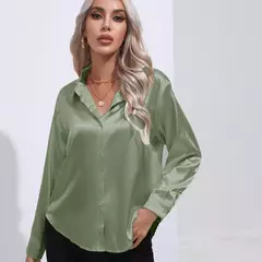 Blusa Manga Longa Cetim na internet