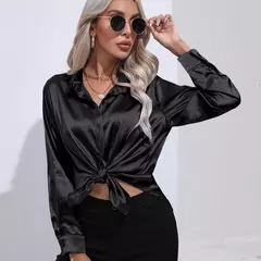 Blusa Manga Longa Cetim - FullFit