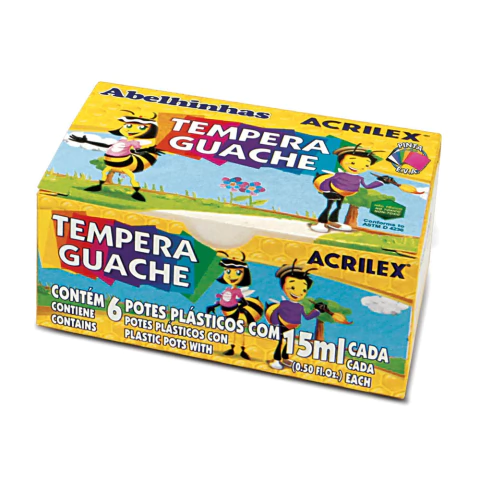 Tinta Guache com 6 Cores 15ml - Acrilex