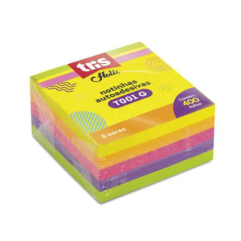 Bloco Notinhas Autoadesivas 75x75mm com 400 folhas - Tris