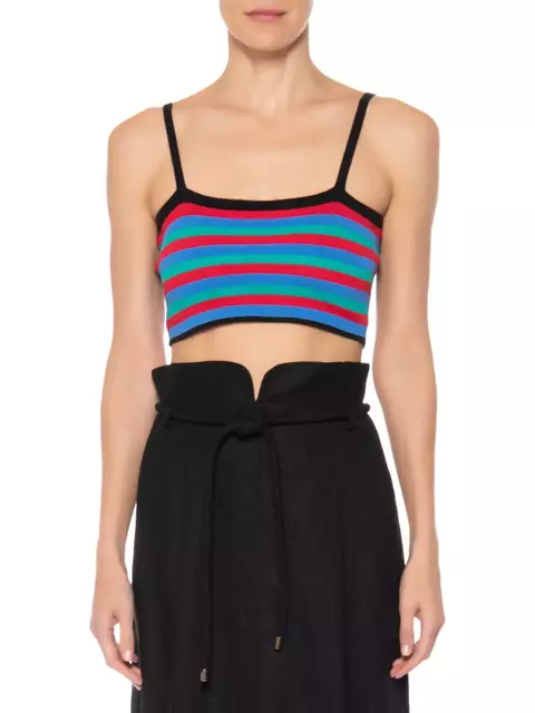 Top Tricot Listra Alça Fina - Preto Maria Filó