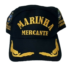 BONÉ MARINHA MERCANTE PRETO - PRESENTES NAUTICOS