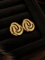Brinco aço inoxidável dourado chapa elegante