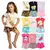 Kit com 4 Conjuntos Infantil Menina Sortido - 4 Camisetas + 4 Bermudas