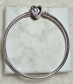 Pulsera Corazon DOBLE rigida - Plata 925 - comprar online