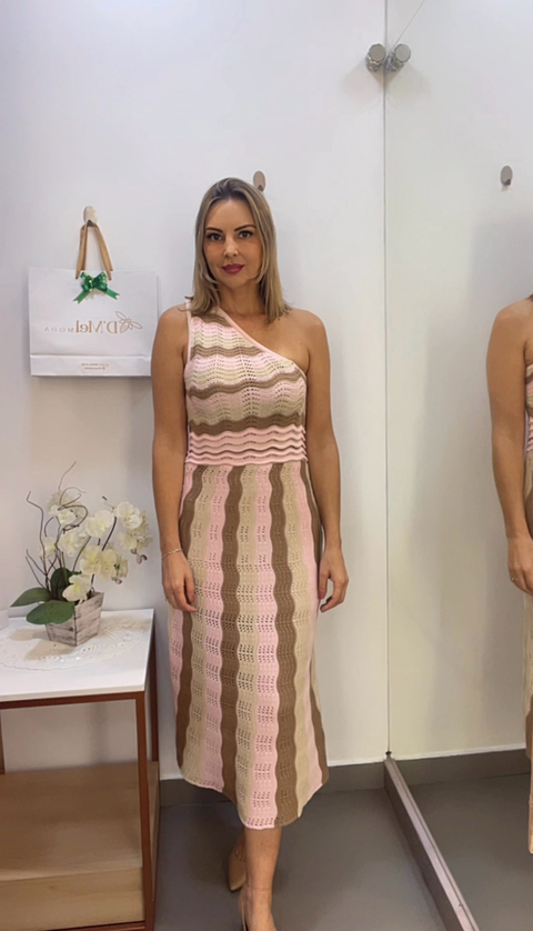 Vestido tricô ondas