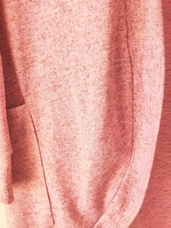 Cardigan Lanilla Rosa Con Bolsillos